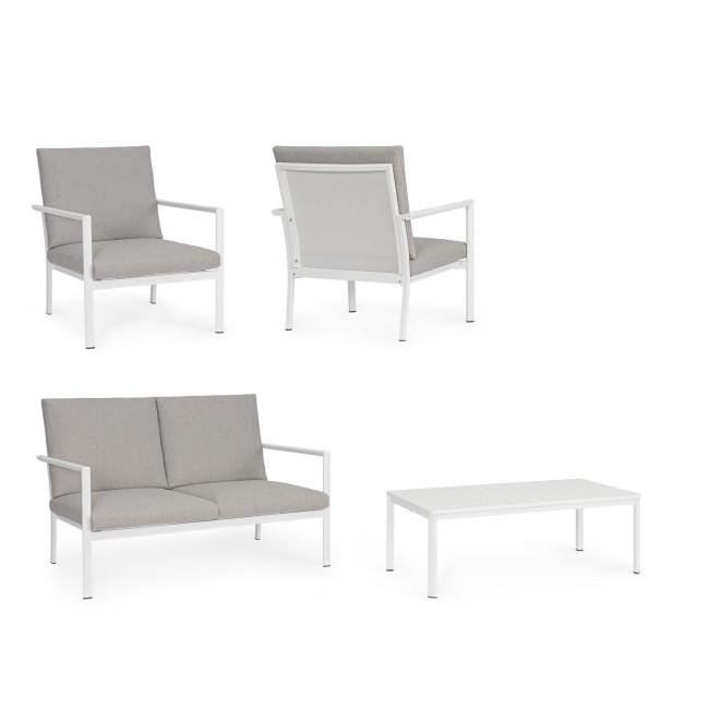 KONNOR fehér alumínium kerti garnitúra