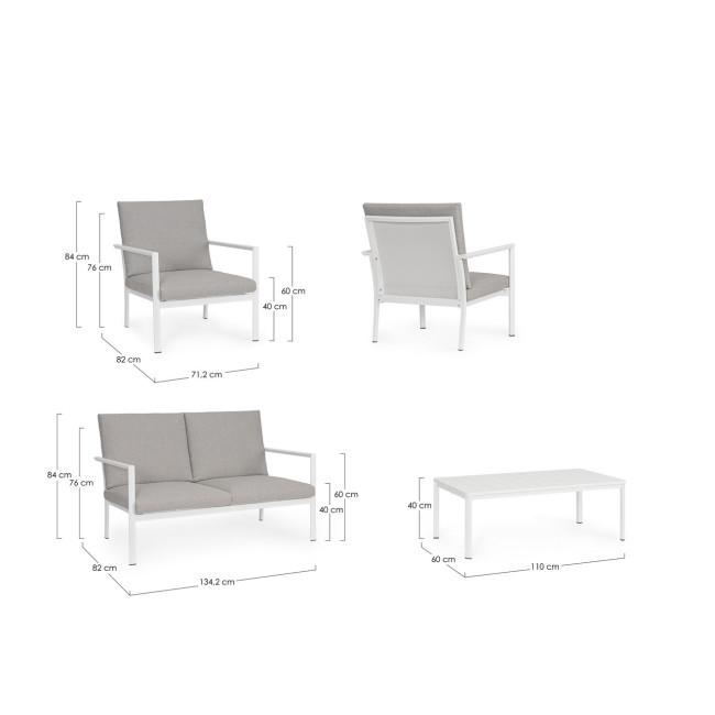 KONNOR fehér alumínium kerti garnitúra