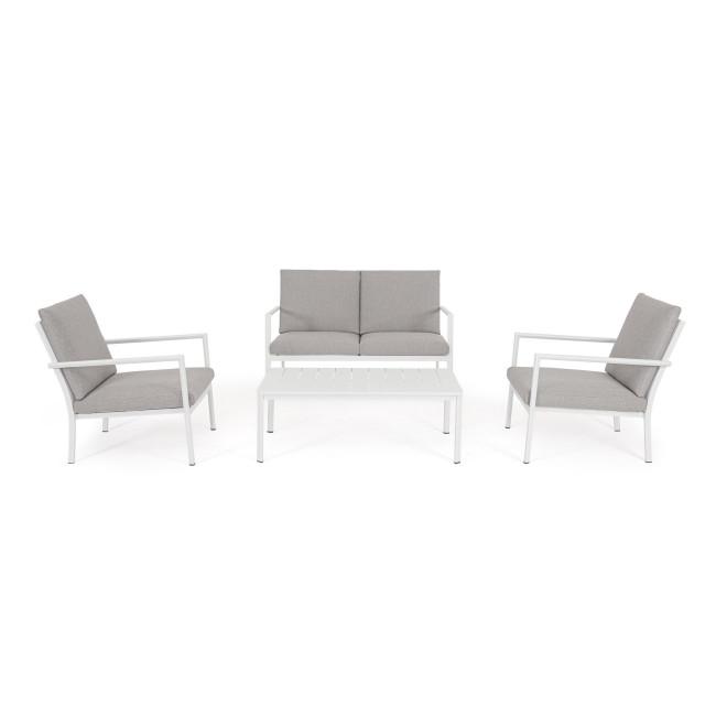 KONNOR fehér alumínium kerti garnitúra