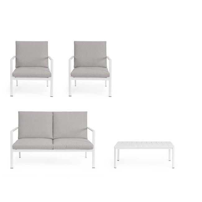 KONNOR fehér alumínium kerti garnitúra