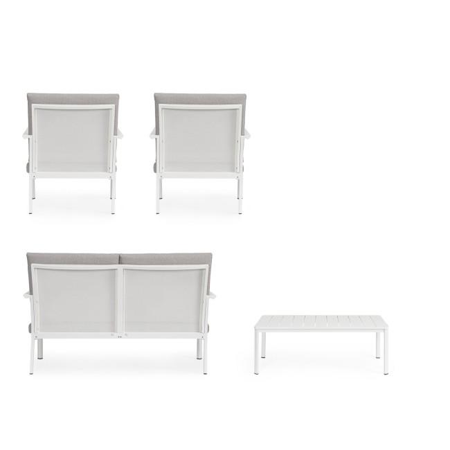 KONNOR fehér alumínium kerti garnitúra