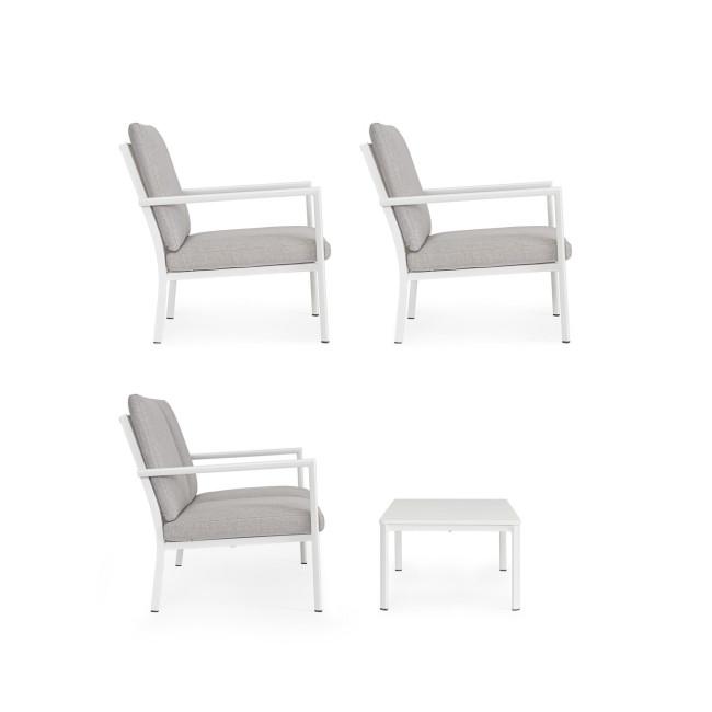 KONNOR fehér alumínium kerti garnitúra