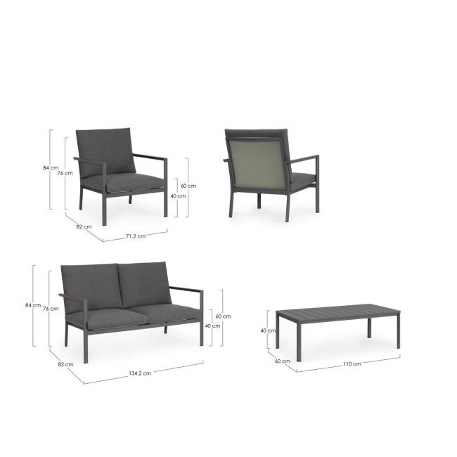 KONNOR szürke alumínium kerti garnitúra