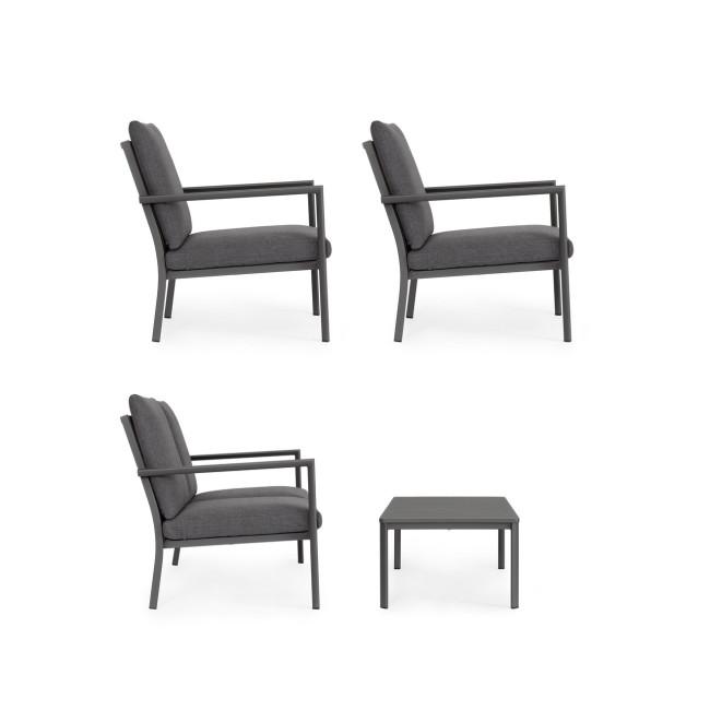 KONNOR szürke alumínium kerti garnitúra