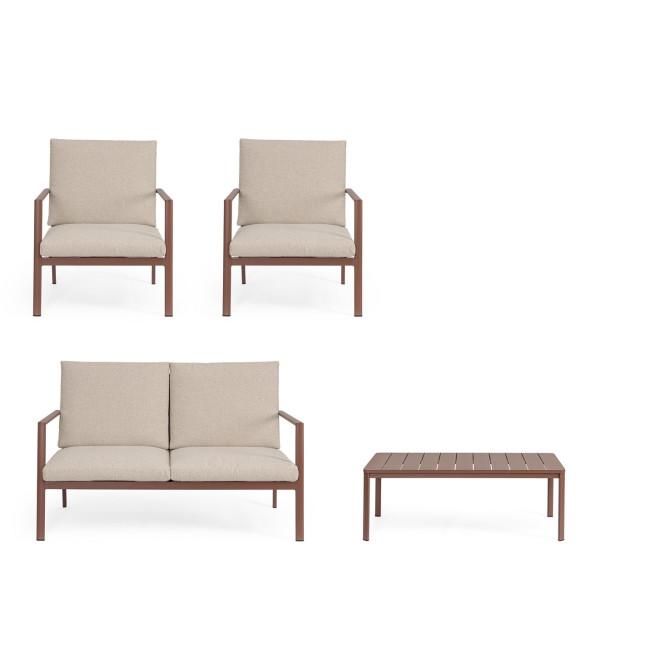 KONNOR terrakotta alumínium kerti garnitúra