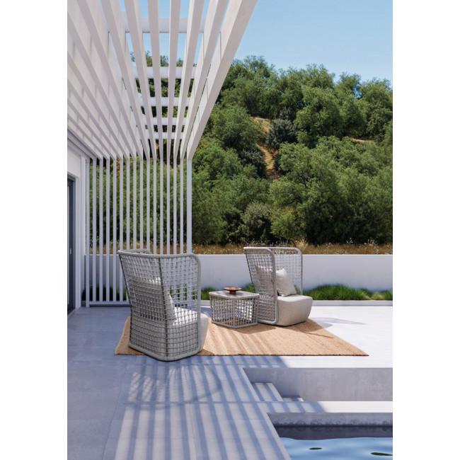 KOLLAR szürke alumínium dohányzóasztal