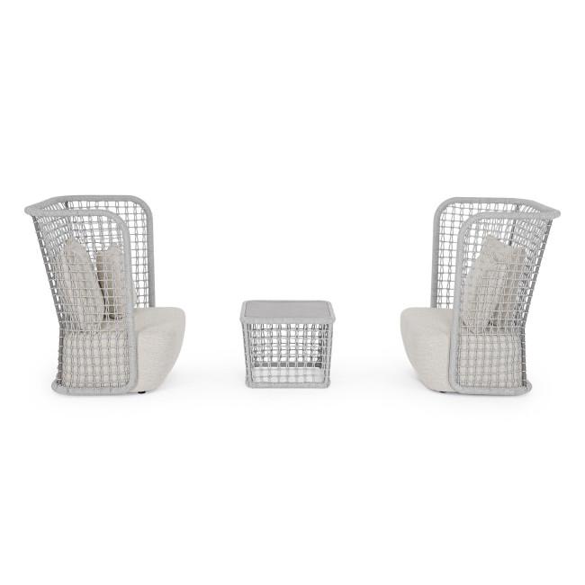 KOLLAR szürke alumínium dohányzóasztal