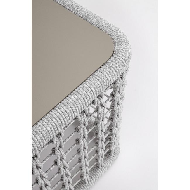 KOLLAR szürke alumínium dohányzóasztal