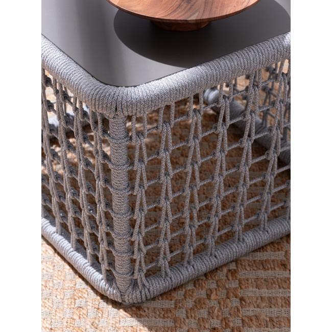 KOLLAR szürke alumínium dohányzóasztal