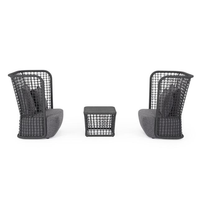 KOLLAR szürke alumínium dohányzóasztal