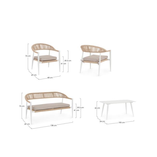 JANDIA bézs alumínium kerti garnitúra