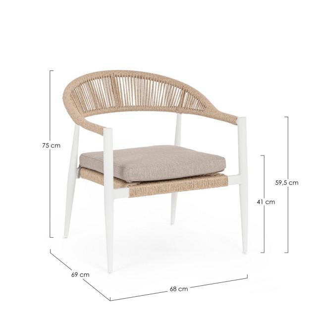 JANDIA bézs alumínium fotel