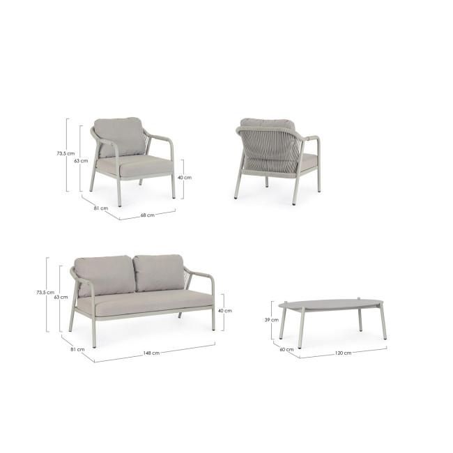 MIRAVET ezüst alumínium kerti garnitúra