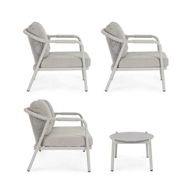 MIRAVET ezüst alumínium kerti garnitúra