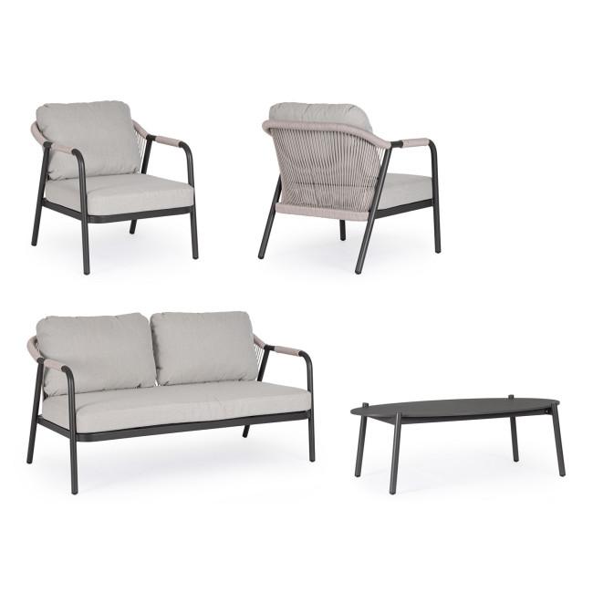 MIRAVET ezüst alumínium kerti garnitúra