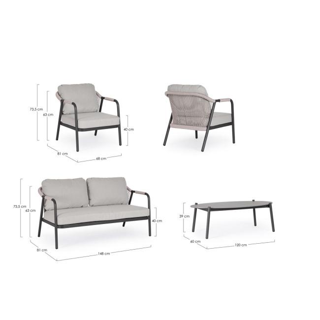 MIRAVET ezüst alumínium kerti garnitúra