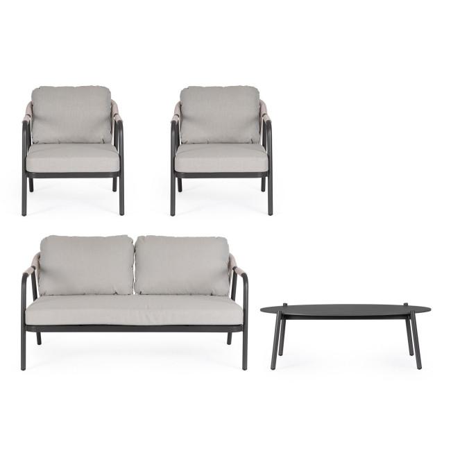 MIRAVET ezüst alumínium kerti garnitúra