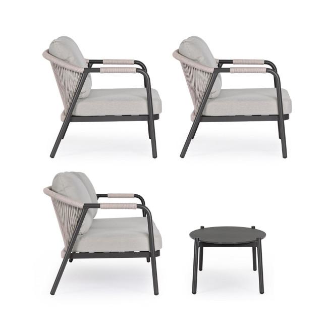 MIRAVET ezüst alumínium kerti garnitúra