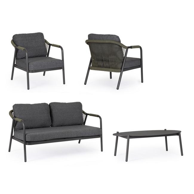 MIRAVET fekete alumínium kerti garnitúra