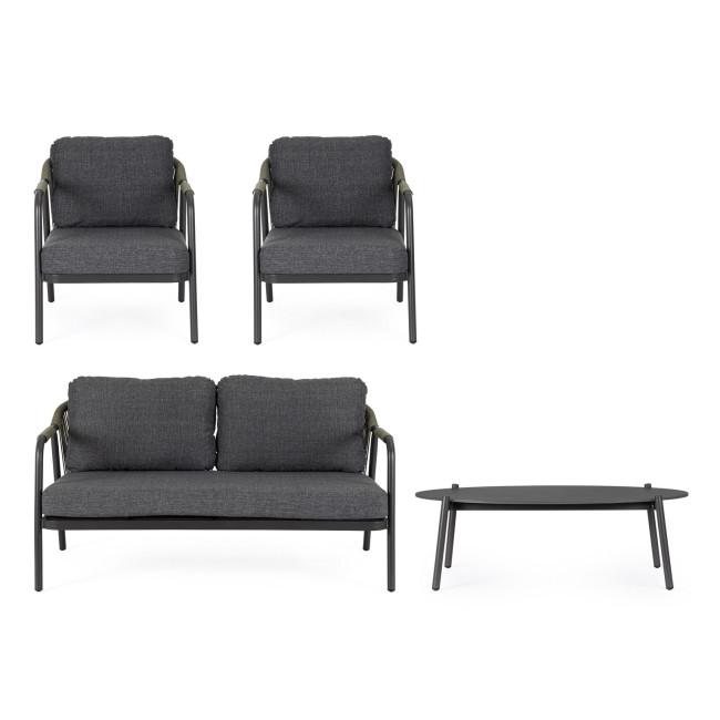 MIRAVET fekete alumínium kerti garnitúra