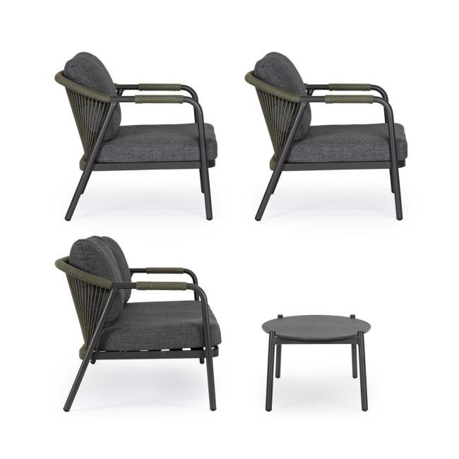 MIRAVET fekete alumínium kerti garnitúra