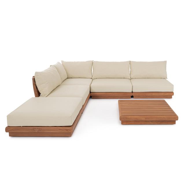 DELGADA bézs tikfa puff