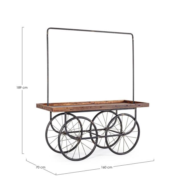 EXHIBITOR barna fa tálalókocsi