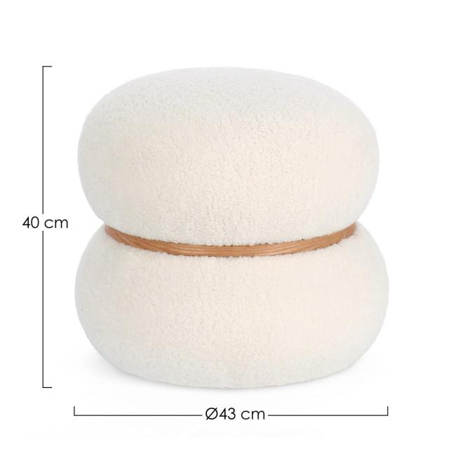 MIRKA fehér szövet puff