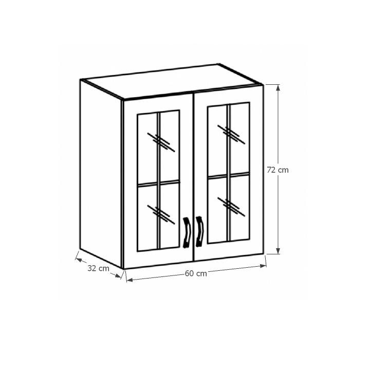 PROVANCE D fehér mdf felső konyhaszekrény 60cm