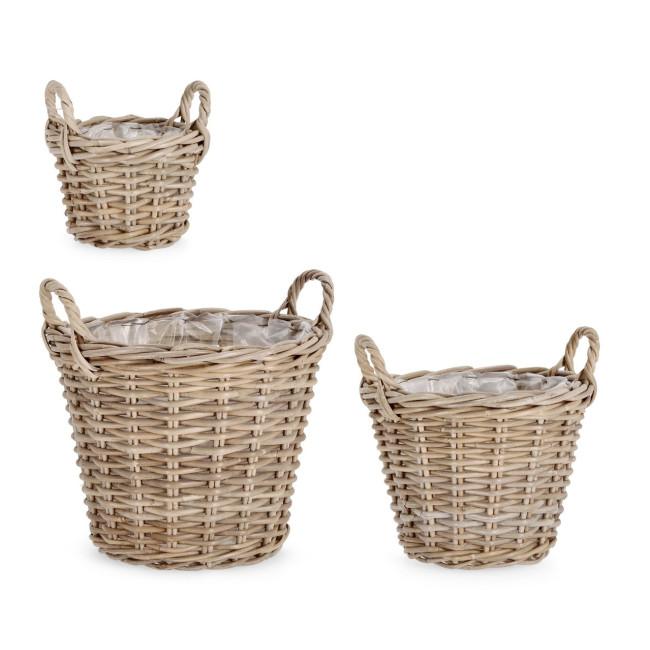 RANDY taupe rattan kosár