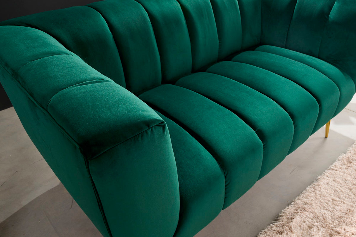NOBLESSE 2 személyes zöld bársony kanapé