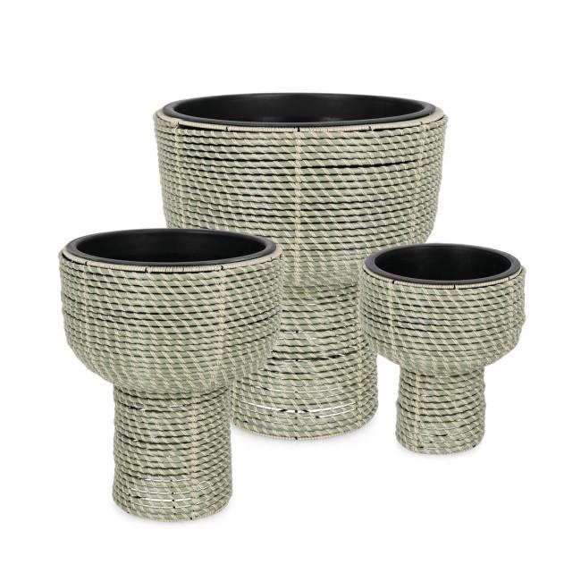 THANH szürke polirattán kaspó