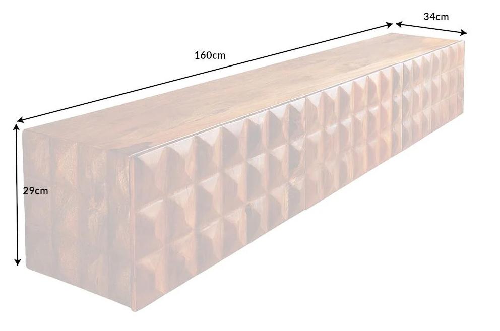 VULCANO barna mangófa tv szekrény 160cm -SZÉPSÉGHIBÁS