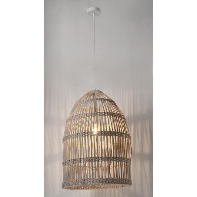 PRAIA fehér rattan függőlámpa