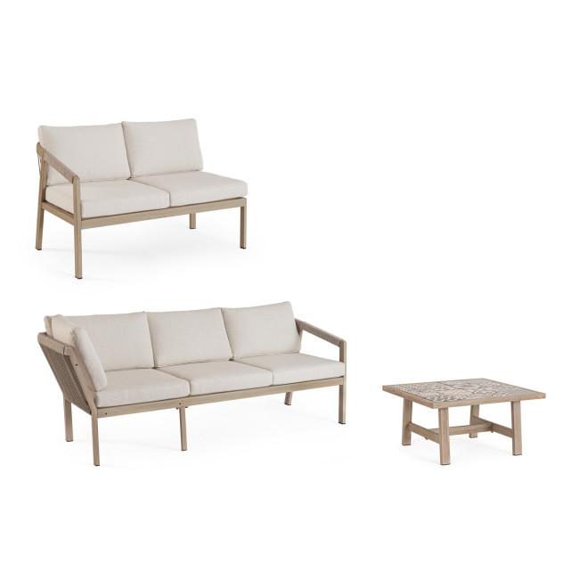 KALIMERA bézs kerámia kerti garnitúra