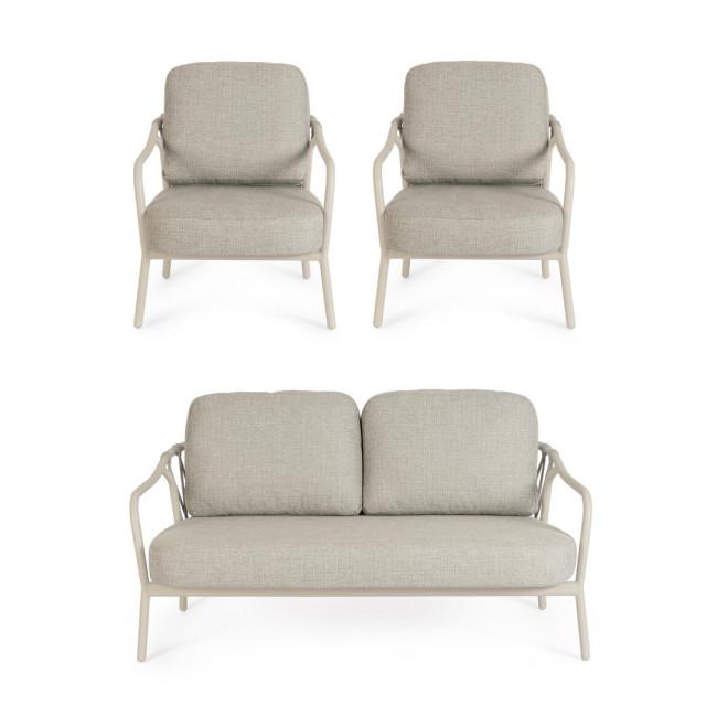 EDVIGE fehér alumínium kerti garnitúra