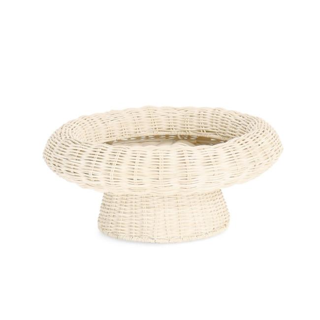 IRELE fehér rattan tálalótál