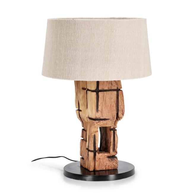 KLETA bézs tikfa asztali lámpa