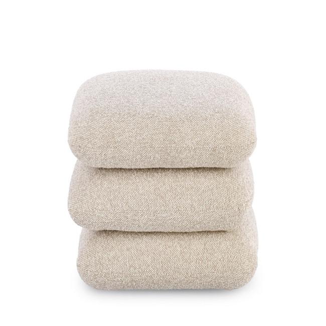 ANTARA ezüst szövet puff