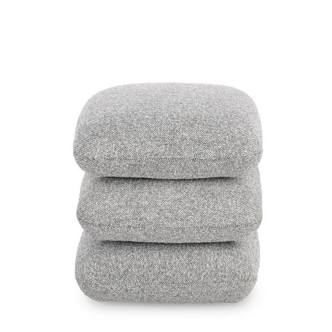 ANTARA ezüst szövet puff