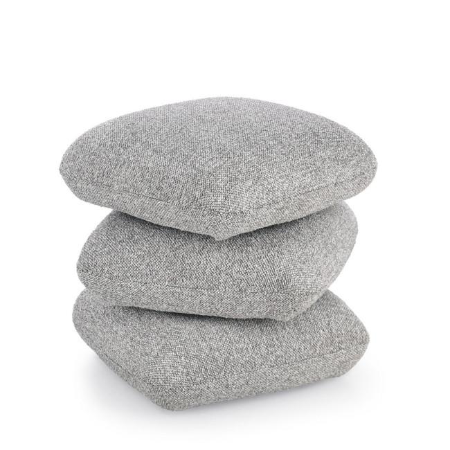 ANTARA ezüst szövet puff