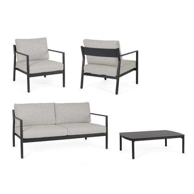 SIRIUS szürke alumínium kerti garnitúra