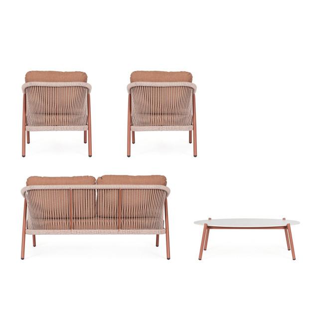 MIRAVET terrakotta alumínium kerti garnitúra