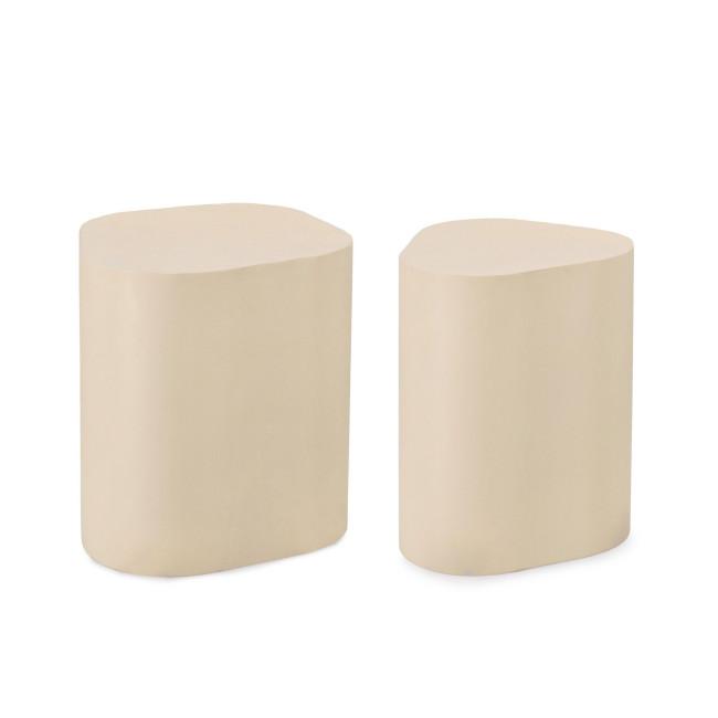 JASLEEN bézs acél dohányzóasztal