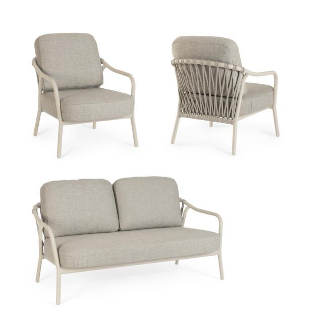 EDVIGE fehér alumínium kerti garnitúra