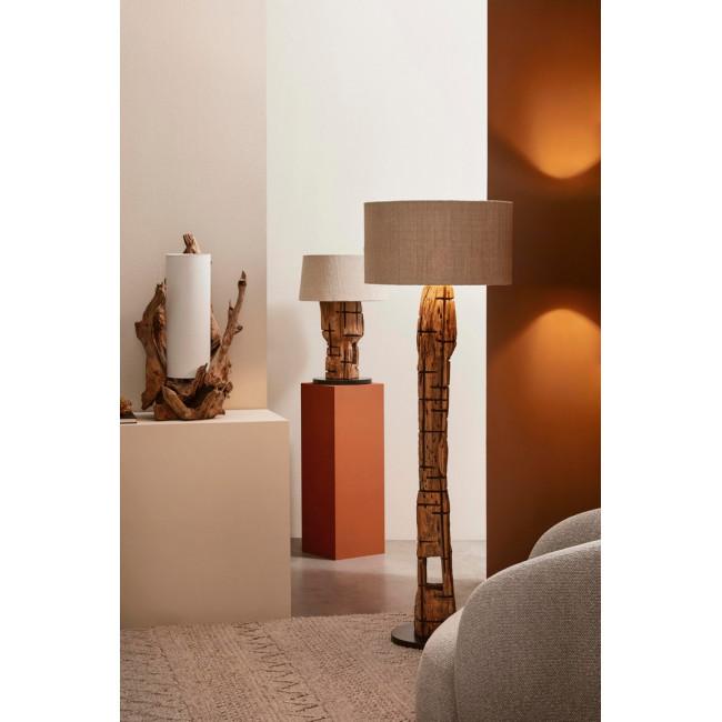 KLETA bézs tikfa asztali lámpa