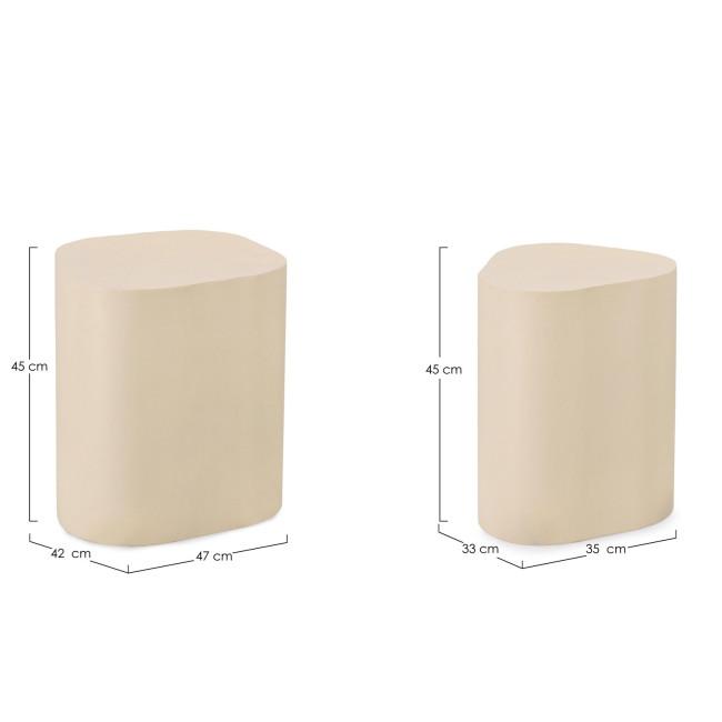 JASLEEN bézs acél dohányzóasztal