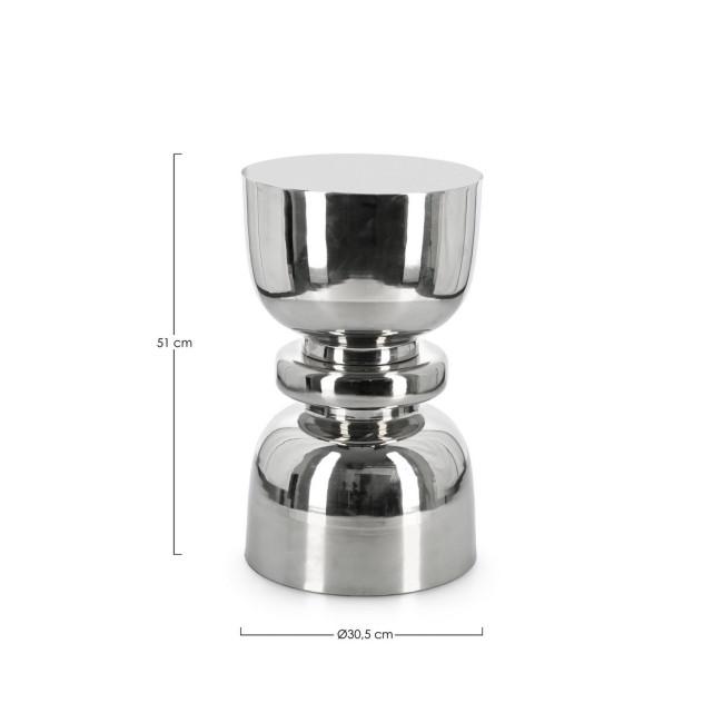 ANIMESH ezüst acél dohányzóasztal