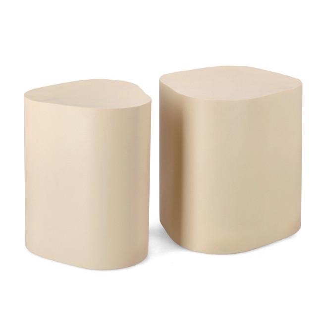 JASLEEN bézs acél dohányzóasztal