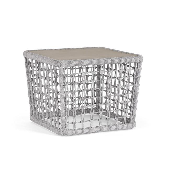 KOLLAR szürke alumínium dohányzóasztal